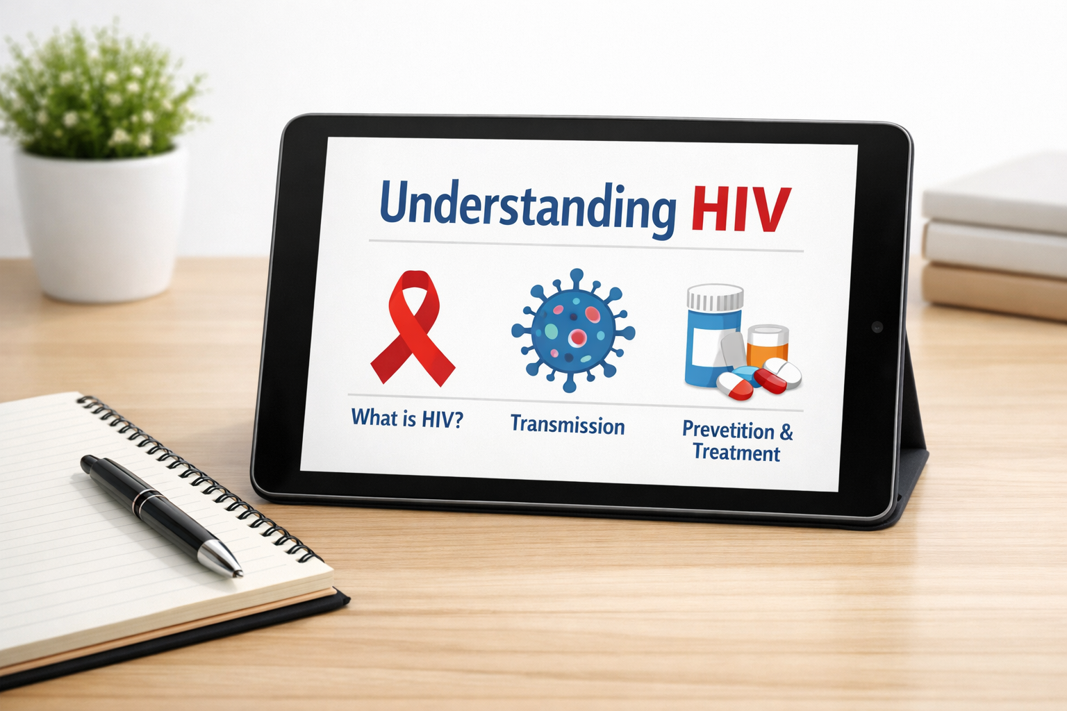 Doctor explaining HIV vs autoimmune diseases